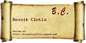 Bozsik Cintia névjegykártya
